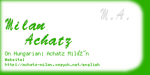milan achatz business card